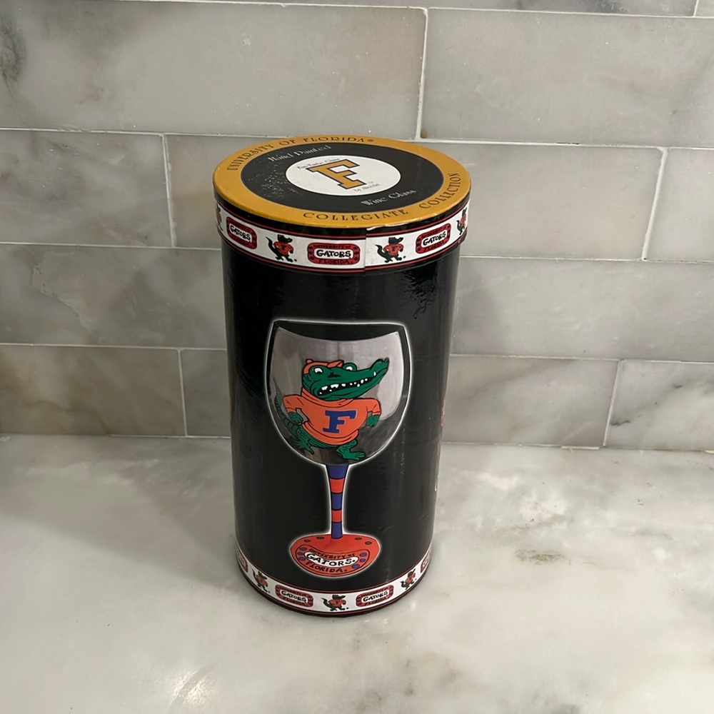 Florida Gators wine glass